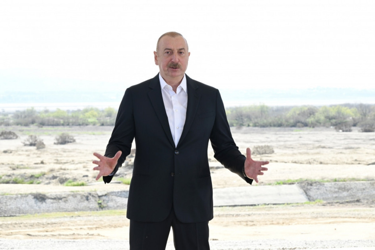 Президент Ильхам Алиев дал старт реконструкции Ширванского оросительного канала в Гаджигабульском районе -ОБНОВЛЕНО 