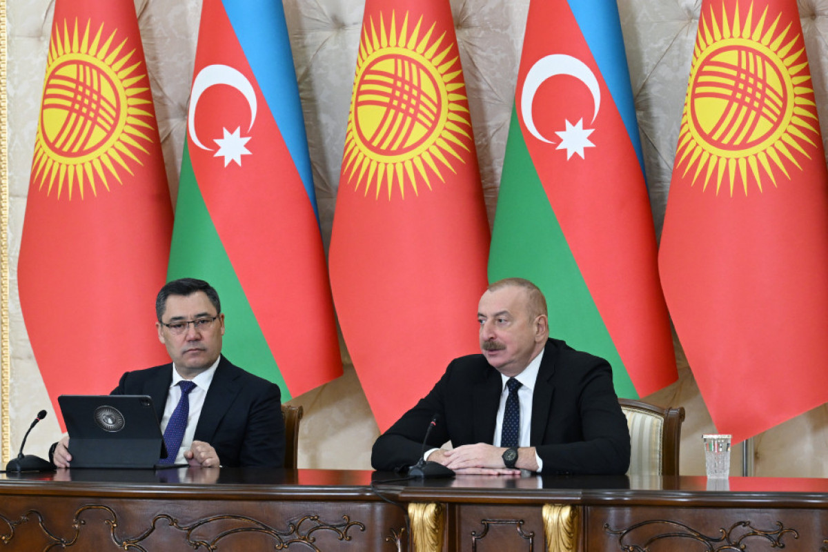 Президенты Азербайджана и Кыргызстана выступили с заявлениями для прессы-ОБНОВЛЕНО-1 