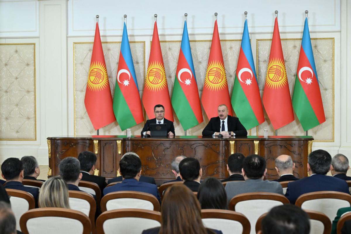 Президенты Азербайджана и Кыргызстана выступили с заявлениями для прессы-ОБНОВЛЕНО-1 