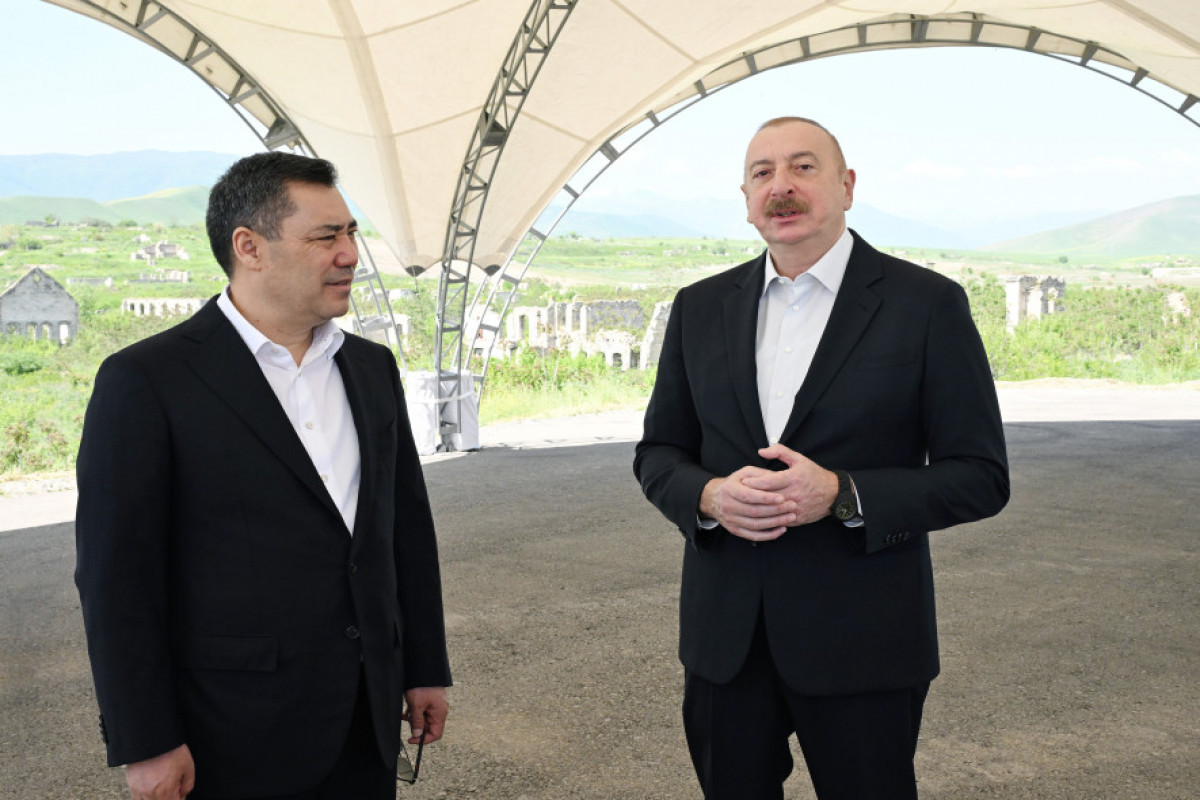 Президенты Азербайджана и Кыргызстана осмотрели разрушенные места в Физули, ознакомились с генпланом города-ОБНОВЛЕНО 