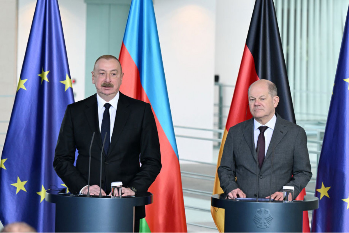 Президент Азербайджана и канцлер Германии провели совместную пресс-конференцию - ФОТО-ОБНОВЛЕНО-1 