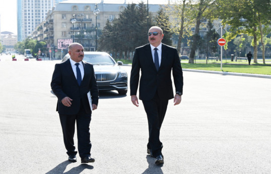 Президент Азербайджана принял участие в открытии новой автомобильной дороги, построенной на месте моста «Джаваншир»