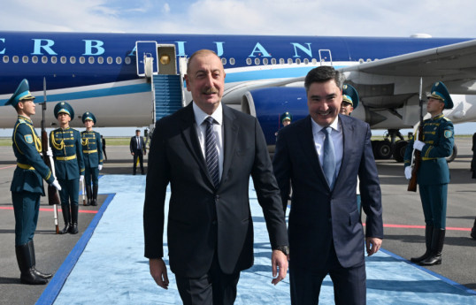 Президент Азербайджана Ильхам Алиев прибыл с визитом в Казахстан