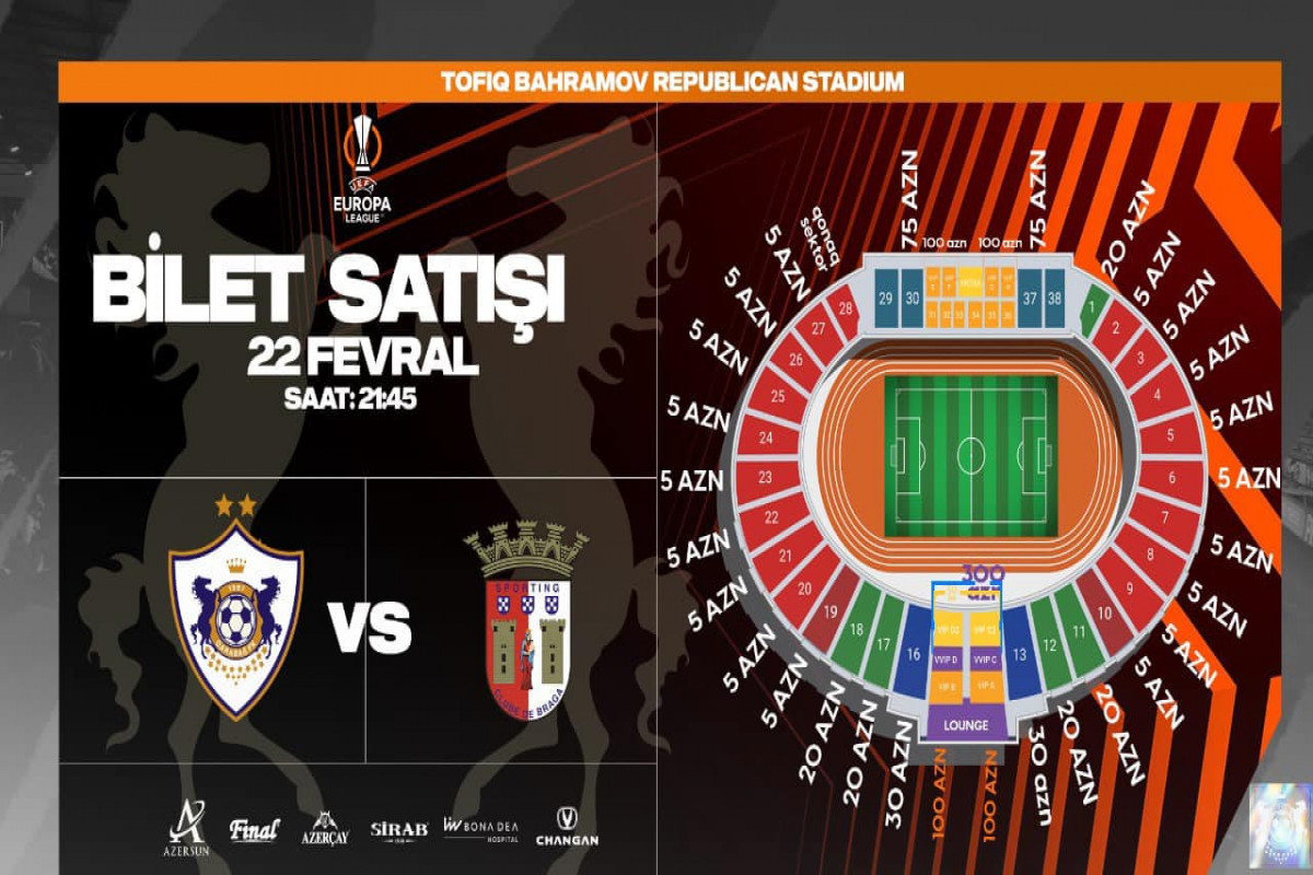 Поступили в продажу билеты на матч «Карабах» – «Брага»