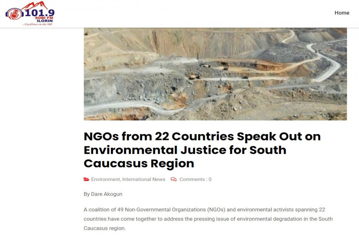 Государственное радио Нигерии рассказало об угрозе для мира нарушения Арменией экологических обязательств