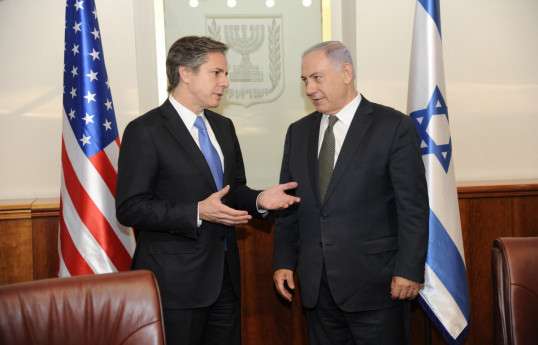 госсекретарь США Энтони Блинкен и премьер-министр Израиля Биньямин Нетаньяху