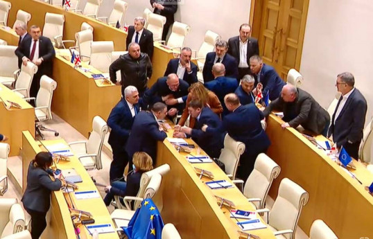 В парламенте Грузии произошла потасовка - ВИДЕО-ОБНОВЛЕНО 