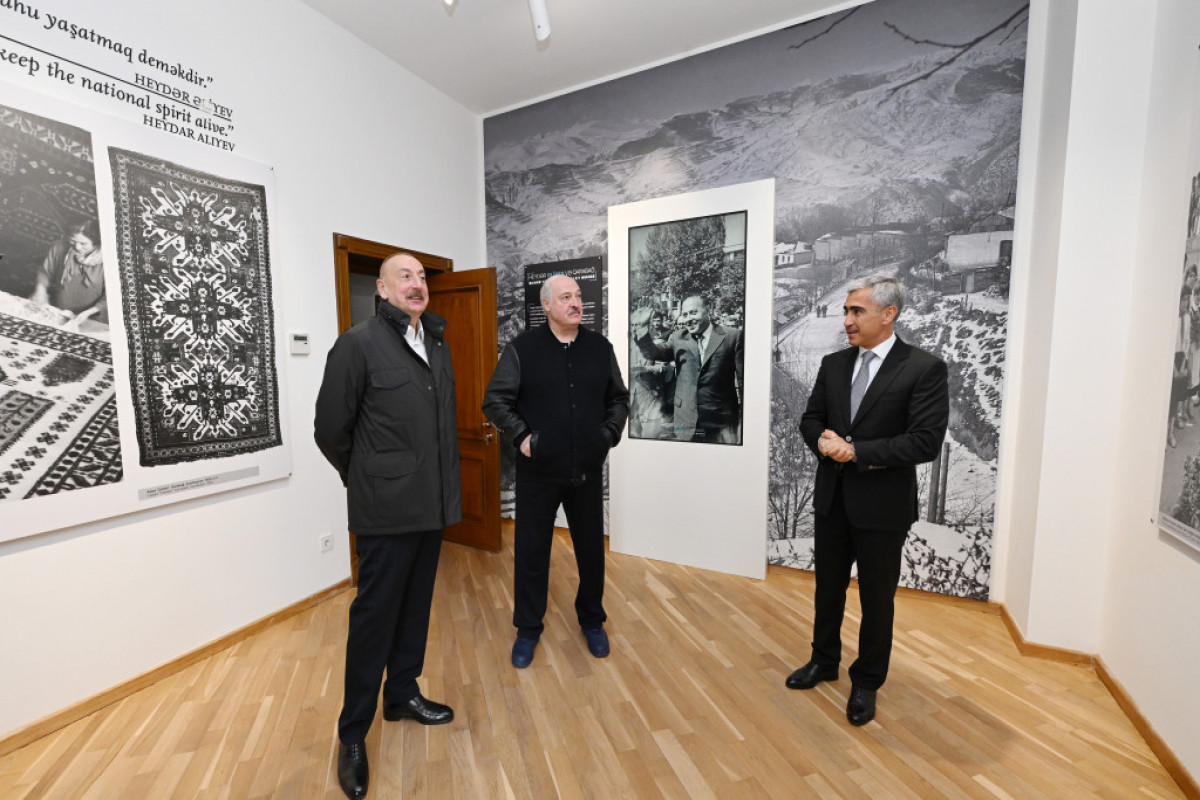 Президенты Азербайджана и Беларуси на выставке «Гейдар Алиев и Карабах» в Шуше