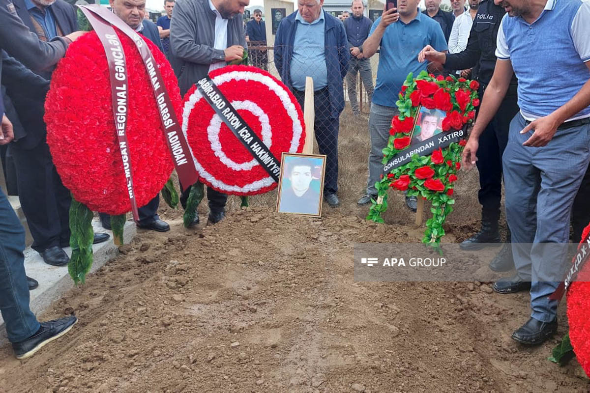 Похороны шехида Зульфюгара Аббасова в Сабирабадском районе