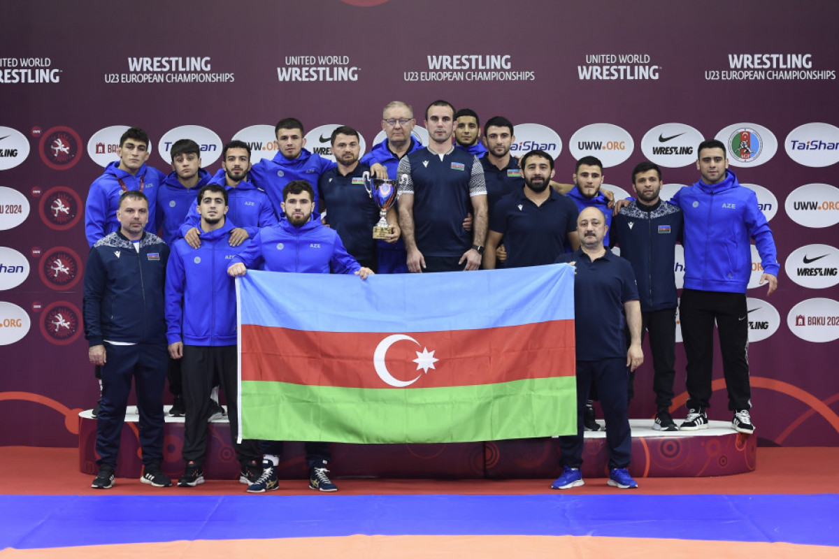 Сборная Азербайджана по борьбе впервые стала чемпионом Европы U-23 в командном зачете