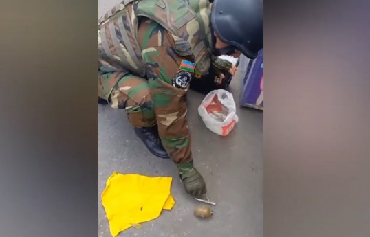 В Баку обнаружено большое количество снарядов, граната и другое оружие-ВИДЕО 