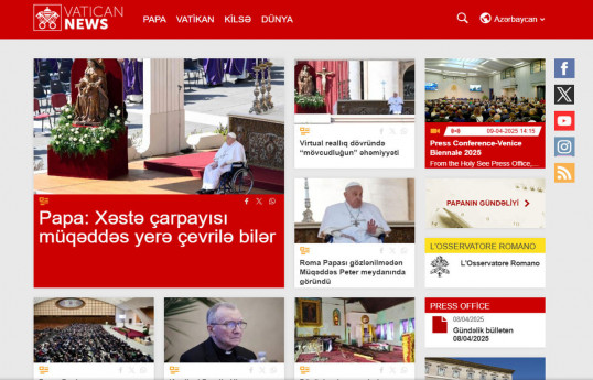 На новостном портале «Vatican News» начал функционировать раздел на азербайджанском языке