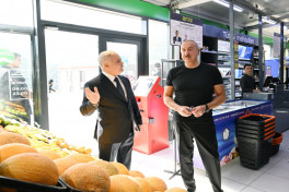 Президент Ильхам Алиев принял участие в открытии «Магазина кяльбаджарского меда, пчеловодства и продуктов пчеловодства - Балланд»-ОБНОВЛЕНО 