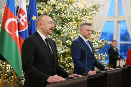 Президенты  Азербайджана и Словакии выступили с заявлениями для прессы-ОБНОВЛЕНО 