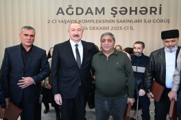 Президент Ильхам Алиев принял участие в открытии 2-го жилого комплекса в Агдаме и встретился с переселившимися сюда жителями - ОБНОВЛЕНО 