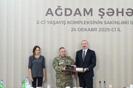 Президент Ильхам Алиев принял участие в открытии 2-го жилого комплекса в Агдаме и встретился с переселившимися сюда жителями - ОБНОВЛЕНО 