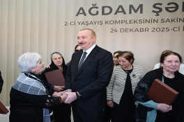 Президент Ильхам Алиев принял участие в открытии 2-го жилого комплекса в Агдаме и встретился с переселившимися сюда жителями - ОБНОВЛЕНО 