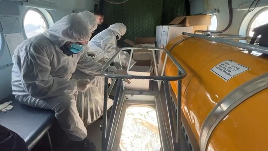 Посредством вертолета МЧС Азербайджана проведена очередная вакцинация диких животных -ВИДЕО 