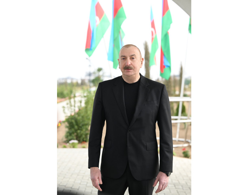Президент Ильхам Алиев и первая леди Мехрибан Алиева приняли участие в  открытии первого этапа села Сарыджалы Агдамского района-ОБНОВЛЕНО-2 -ФОТО 