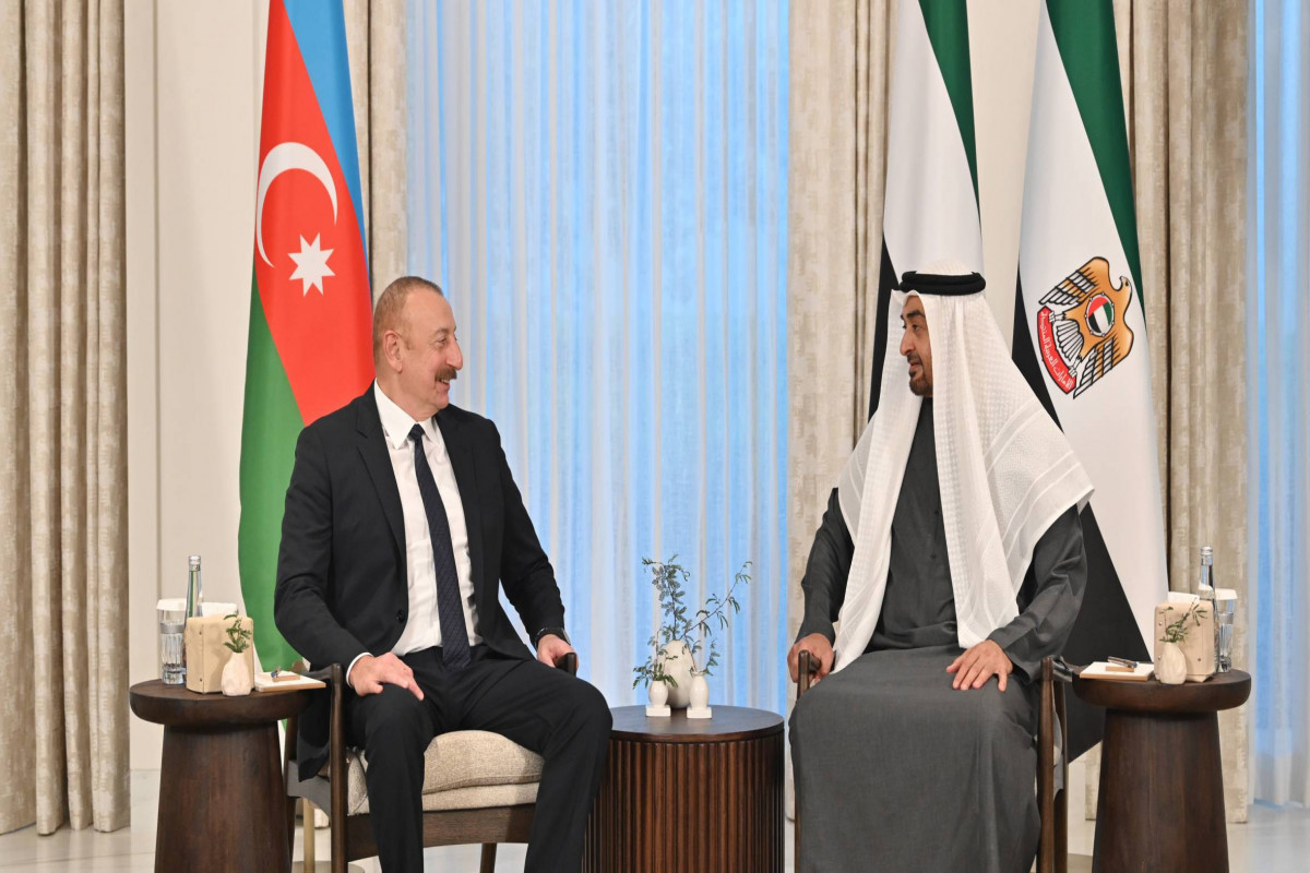 Президент Азербайджана Ильхам Алиев и Президент ОАЭ Шейх Мухаммед бен Заид Аль Нахайян