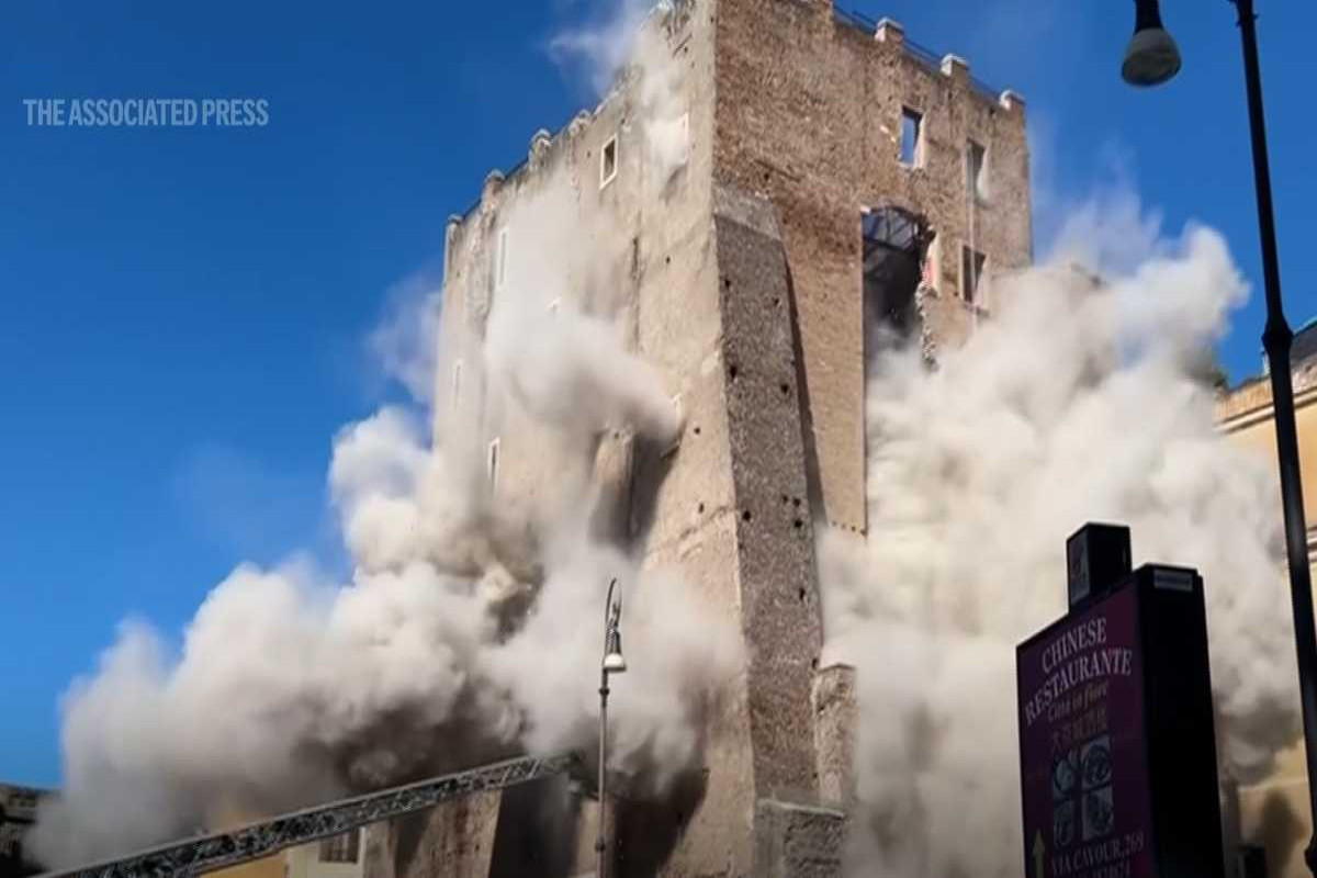 В Риме обрушилось историческое здание, пострадали 4 человека-ВИДЕО 