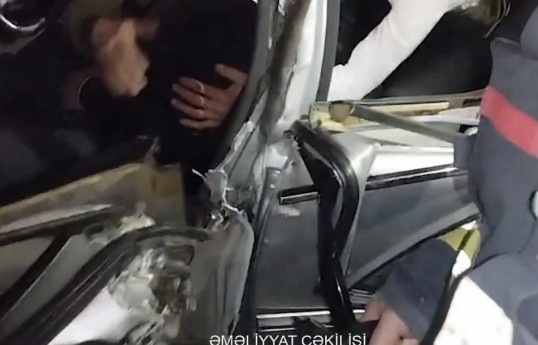 В Шеки произошло ДТП, пострадал 1 человек-ВИДЕО 