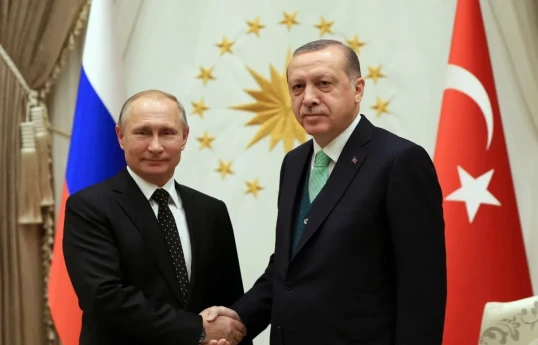 Президент РФ Владимир Путин и президент Турции Реджеп Тайип Эрдоган