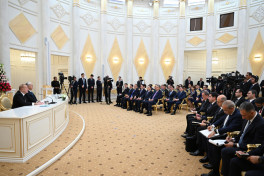Президенты Азербайджана и Казахстана выступили с заявлениями для прессы