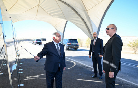 Президент Азербайджана принял участие в церемонии открытия автодороги, ведущей к СЭС «Шафаг» в Джабраильском районе