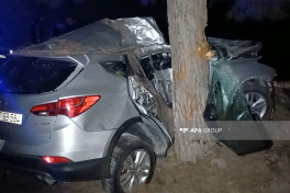 В Шамкире легковой автомобиль врезался в дерево, погибли два человека -ОБНОВЛЕНО-2-ФОТО 