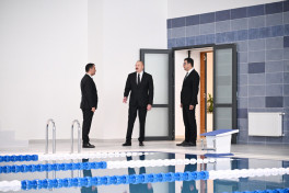 Президент Ильхам Алиев принял участие в открытии Евлахского Олимпийского спортивного комплекса