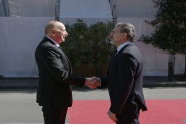 церемония официальной встречи Президента Ильхама Алиева в Тбилиси