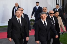 церемония официальной встречи Президента Ильхама Алиева в Тбилиси