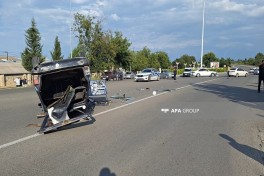 В Агстафе столкнулись два автомобиля, есть пострадавшие — ФОТО 