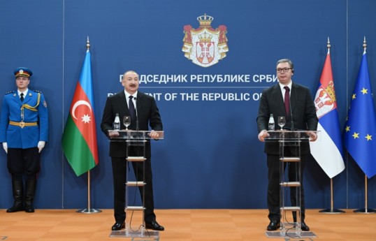 Президенты Азербайджана и Сербии выступили с заявлениями для прессы -ОБНОВЛЕНО-1 