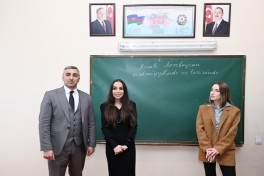 Лейла Алиева и Алена Алиева посетили общеобразовательную школу-интернат и центр STEAM в городе Губа