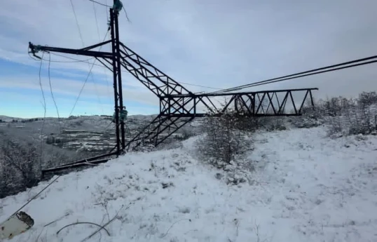 В Армении из-за сильного снегопада остались без света 7 городов и более 50 сёл