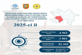 На освобожденных территориях Азербайджана в 2025 году были обнаружены 6 824 мины и 52 392 боеприпаса