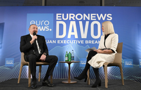 Президент Ильхам Алиев в Давосе дал интервью телеканалу «Euronews»-ФОТО-ОБНОВЛЕНО 