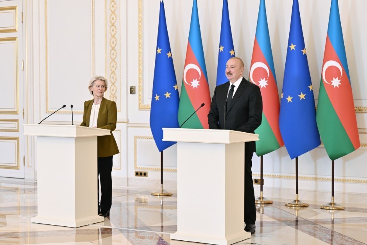 Президент Европейской комиссии Урсула фон дер Ляйен, Президент Азербайджана Ильхам Алиев