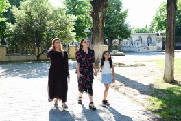 Лейла Алиева ознакомилась с работами, проводимыми в парке имени Мухаммеда Физули в городе Шеки