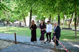 Лейла Алиева ознакомилась с работами, проводимыми в парке имени Мухаммеда Физули в городе Шеки