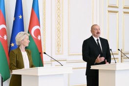 Президент Ильхам Алиев и Урсула фон дер Ляйен выступили с заявлениями для прессы - ОБНОВЛЕНО 