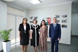 Лейла Алиева приняла участие в открытии здания школы в Евлахе-ФОТО 