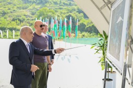 Президент Ильхам Алиев заложил фундамент водохранилища Хакаричай в Лачине