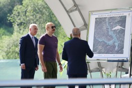 Президент Ильхам Алиев заложил фундамент водохранилища Хакаричай в Лачине