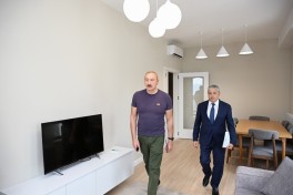 Президент ознакомился с работами, выполненными на улице Карабах в Шуше