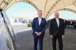 Президенты Азербайджана и Словакии ознакомились с работами, проводимыми в селе Баш Гервенд Агдамского района, был заложен фундамент здания школы-ФОТО 