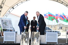 Президенты Азербайджана и Словакии ознакомились с работами, проводимыми в селе Баш Гервенд Агдамского района, был заложен фундамент здания школы-ФОТО 