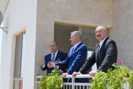 Президенты Азербайджана и Словакии ознакомились с работами, проводимыми в селе Баш Гервенд Агдамского района, был заложен фундамент здания школы-ФОТО 